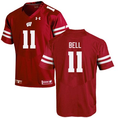 Men's Wisconsin Badgers NCAA #11 Skyler Bell Red Authentic Under Armour Stitched College Football Jersey WC31E10HW
